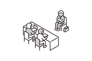 書類選考後、面接を実施します
