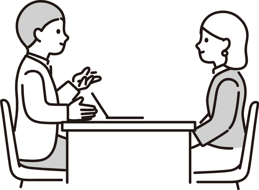 人事担当者との面接を実施します