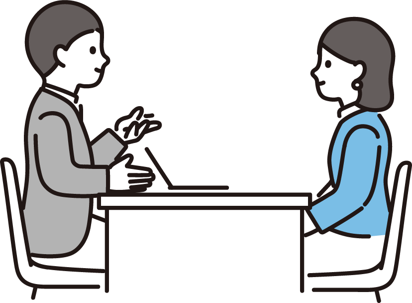 面接（1回）を実施します