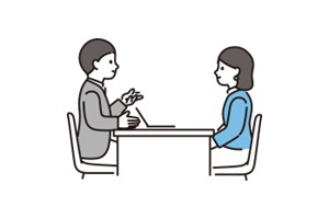 面接（1回）を実施します