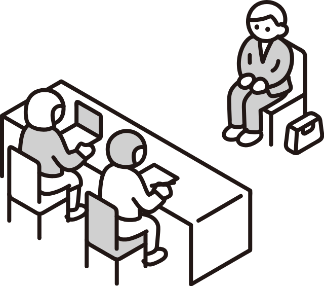 面接（アルバイトの方は１回、正社員の方は2回）を実施します